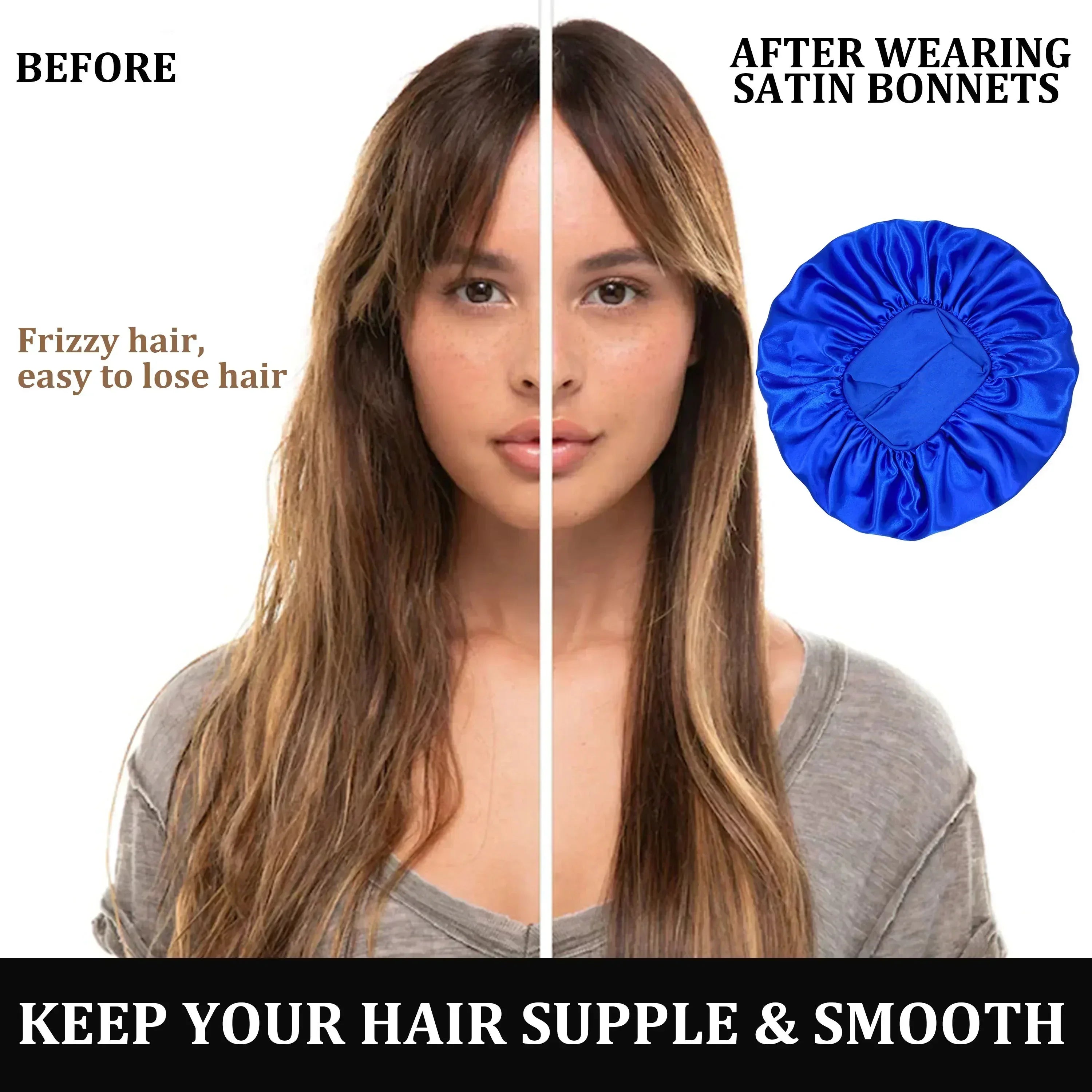 Satin Sleep Bonnet Cap