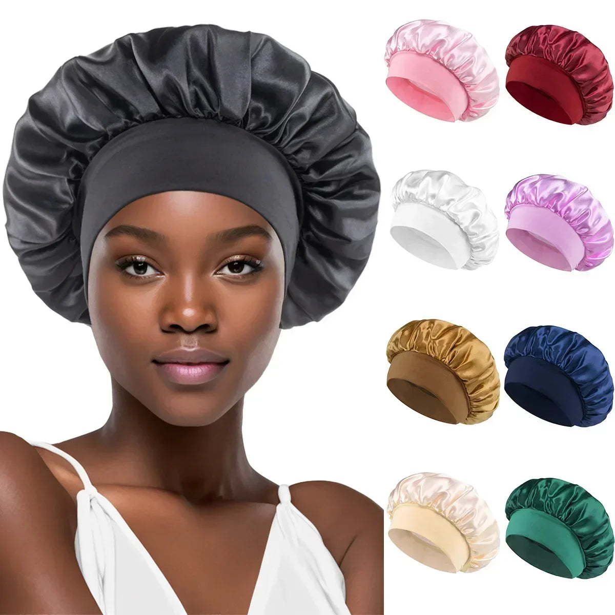Satin Sleep Bonnet Cap