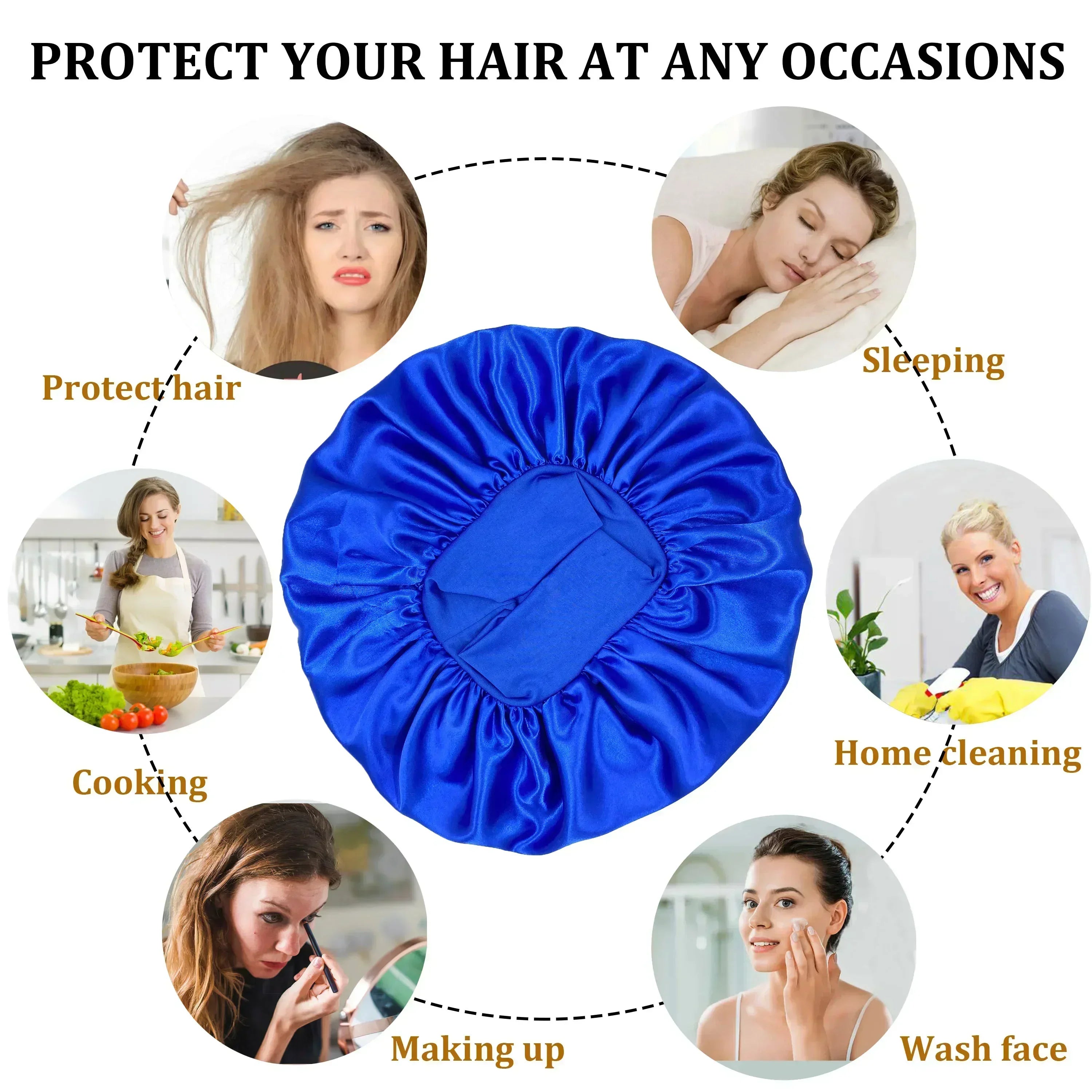 Satin Sleep Bonnet Cap