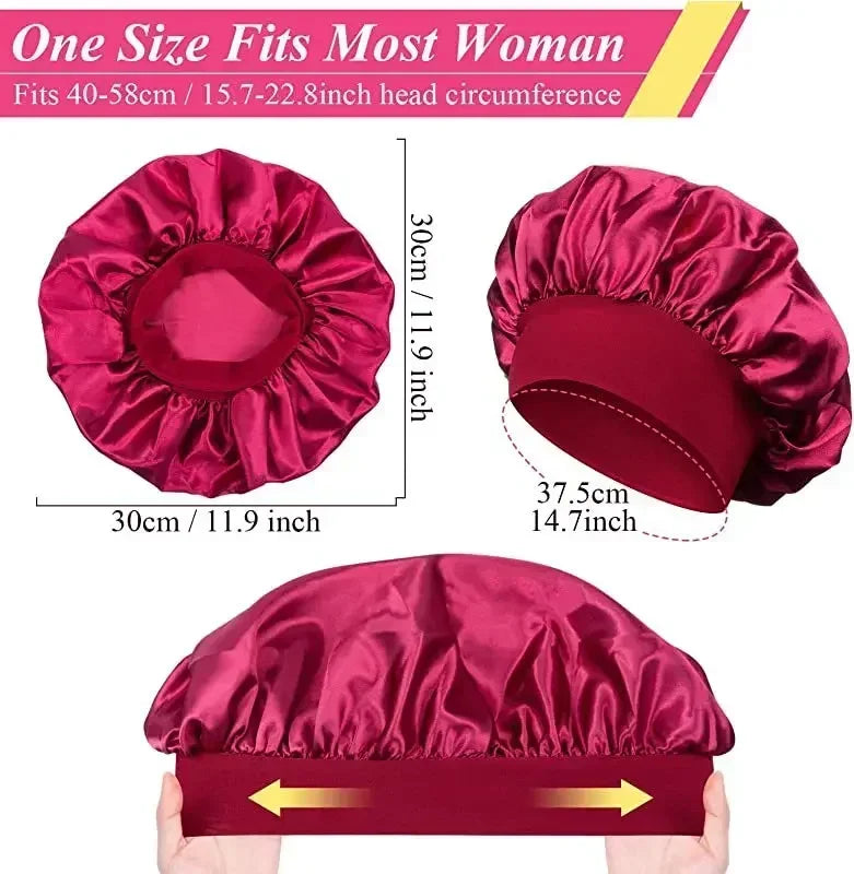 Satin Sleep Bonnet Cap