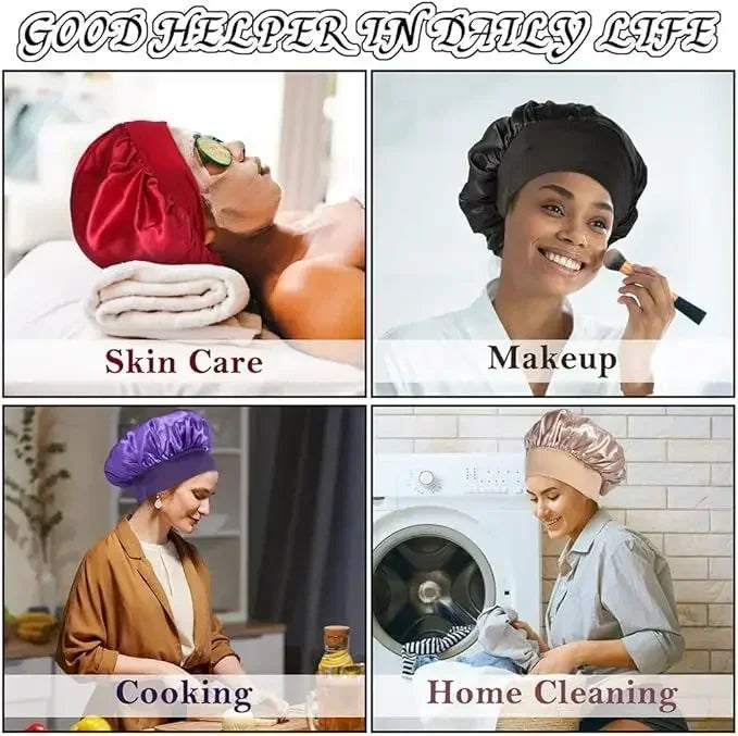 Satin Sleep Bonnet Cap